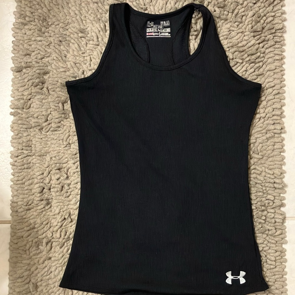 Girls Under Armour Black Fitted TBack Tank Top
